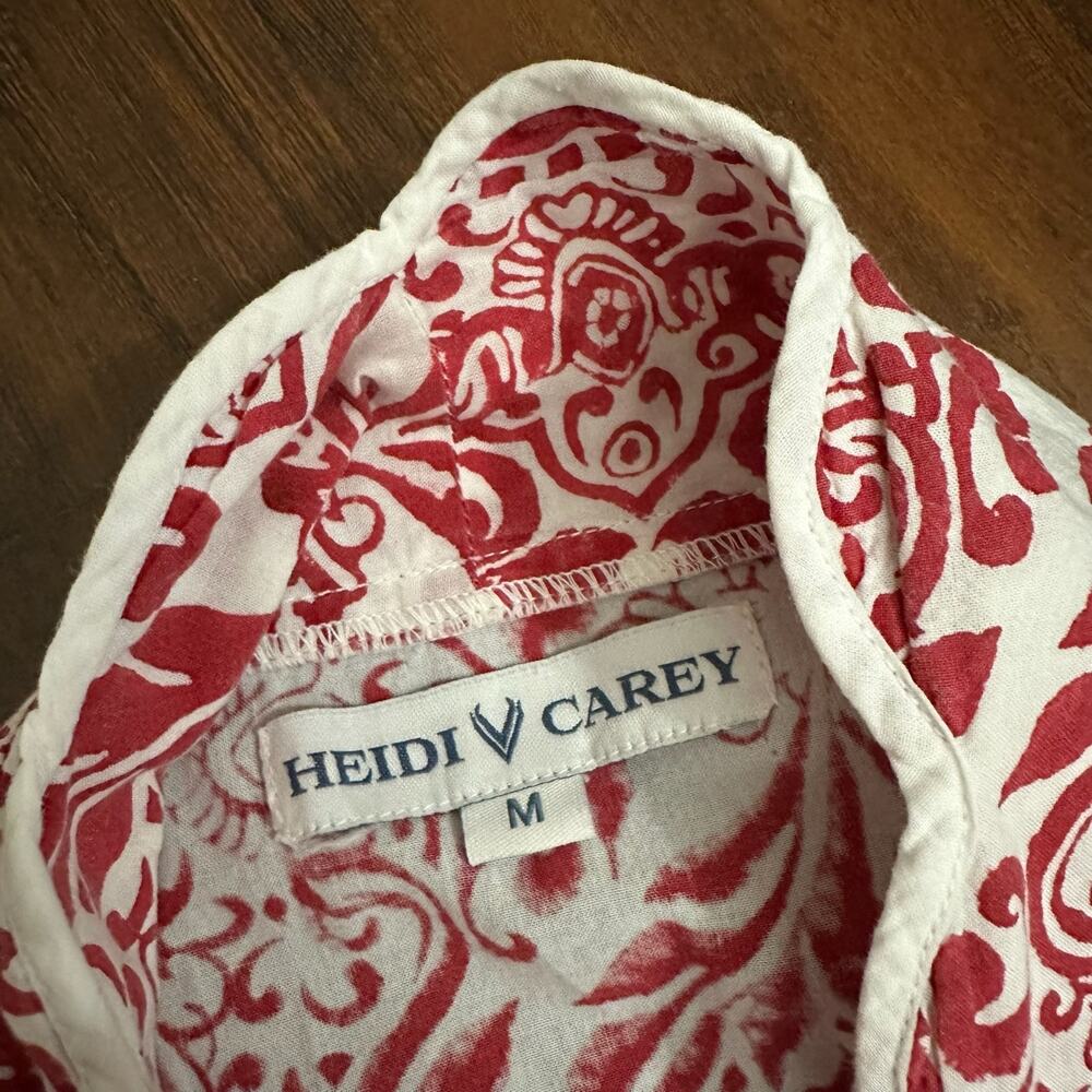 HEIDI CAREY Filigree Kimono Robe Red White Floral Long Sleeve Lounge - Picture 9 of 13